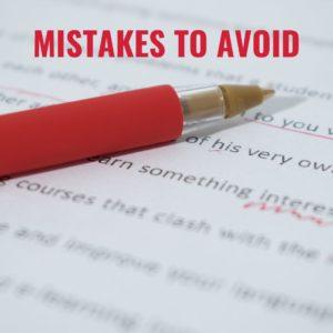 MISTAKES TO AVOID